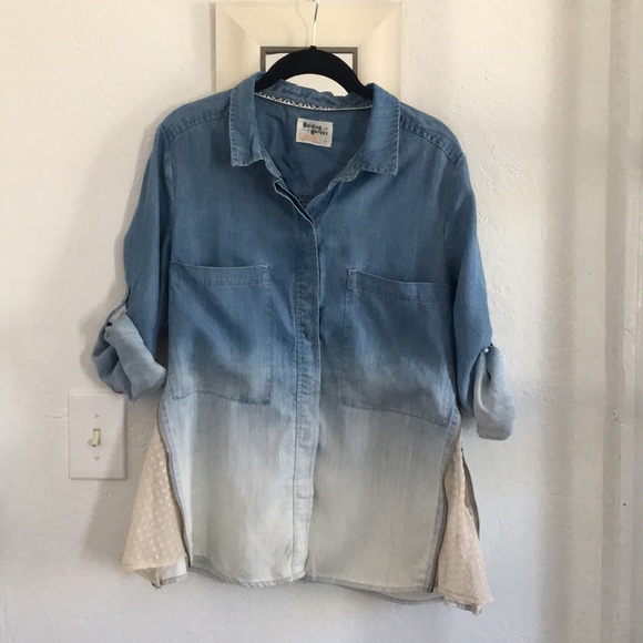 Anthropologie Tops - Anthropologie ombré chambray button up shirt